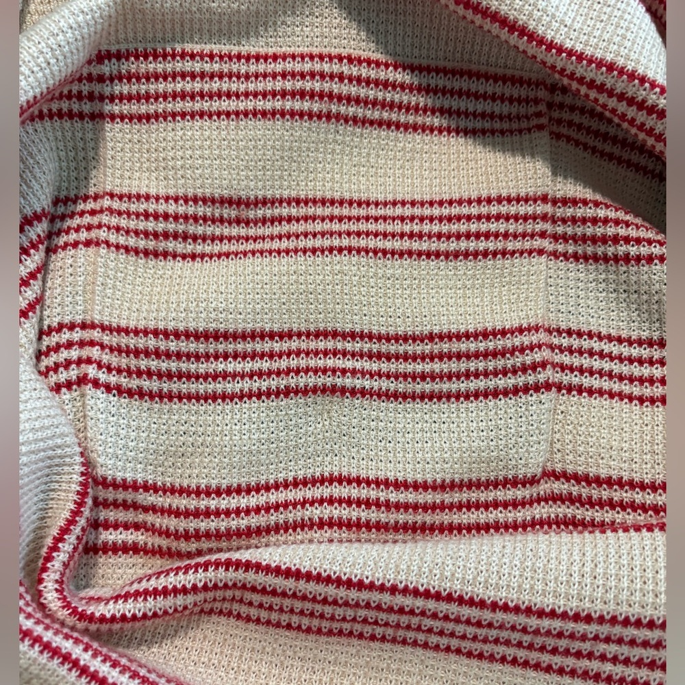 Authentic CHANEL Cream and Red Stripes - Picture 4 of 4